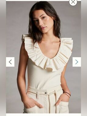 Anthropologie Maeve Tina Ruffled Tank Top